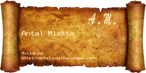Antal Mietta névjegykártya